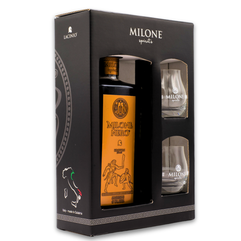 Gift Box Milone Nero con 2 bicchieri