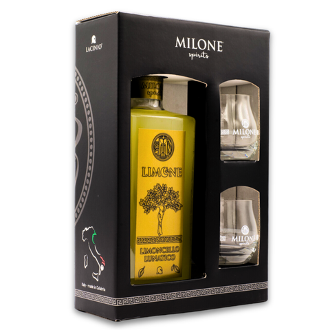 Gift Box Limone | Limoncello Lunatico con 2 bicchieri