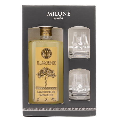 Gift Box Limone | Limoncello Lunatico con 2 bicchieri