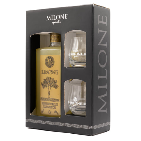 Gift Box Limone | Limoncello Lunatico con 2 bicchieri